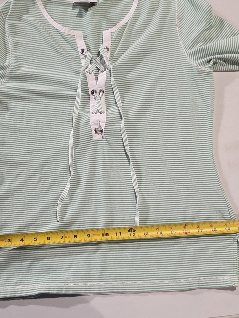 LOFT Mint & White Striped Lace-Up Tunic - Picture 10 of 11
